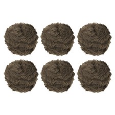 35yds Faux Fur Yarn, 6 Skeins 50g 0.6"OD Fuzzy Yarn Fluffy Yarn, Dark Brown