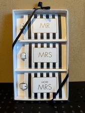 Francesca's Newlywed Luggage Tags. 3 Black  White Tags Mr, Mrs, More Mrs New