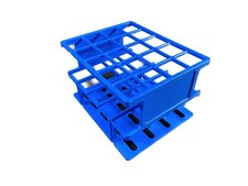 VWR 4x5 Place Nylon Test Tube Rack For 20mm Tubes Blue Stackable 89215-732