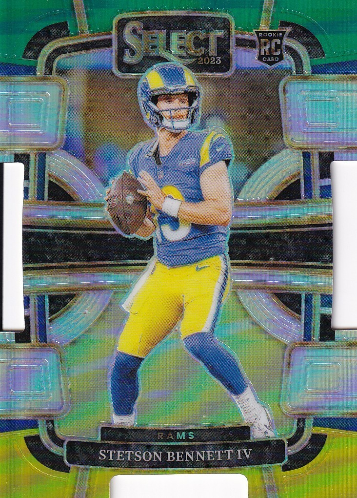 2023 Panini Select - Concourse Green & Yellow Prizm Die-Cut #55 Stetson Bennett