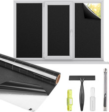 Blackout Window Privacy Film Total Light Blocking Room Darkening Window Covering