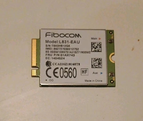 Lenovo Fibocom L831 4G LTE HSPA Mobile Broadband L470 T470 T570 P51 -FRU 01AX753