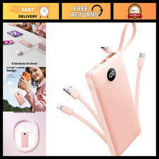 Slim 10000mAh Portable Power Bank, Travel Charger with LED Display, 5 Outputs, 2