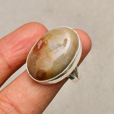 Crazy Lace Agate Gemstone 925 Sterling Silver Handmade Jewelry Ring 7.5