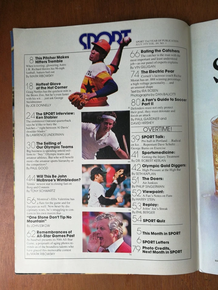 Sport Magazine July 1979 J.R. Richard Houston Astros - Image 2 of 2