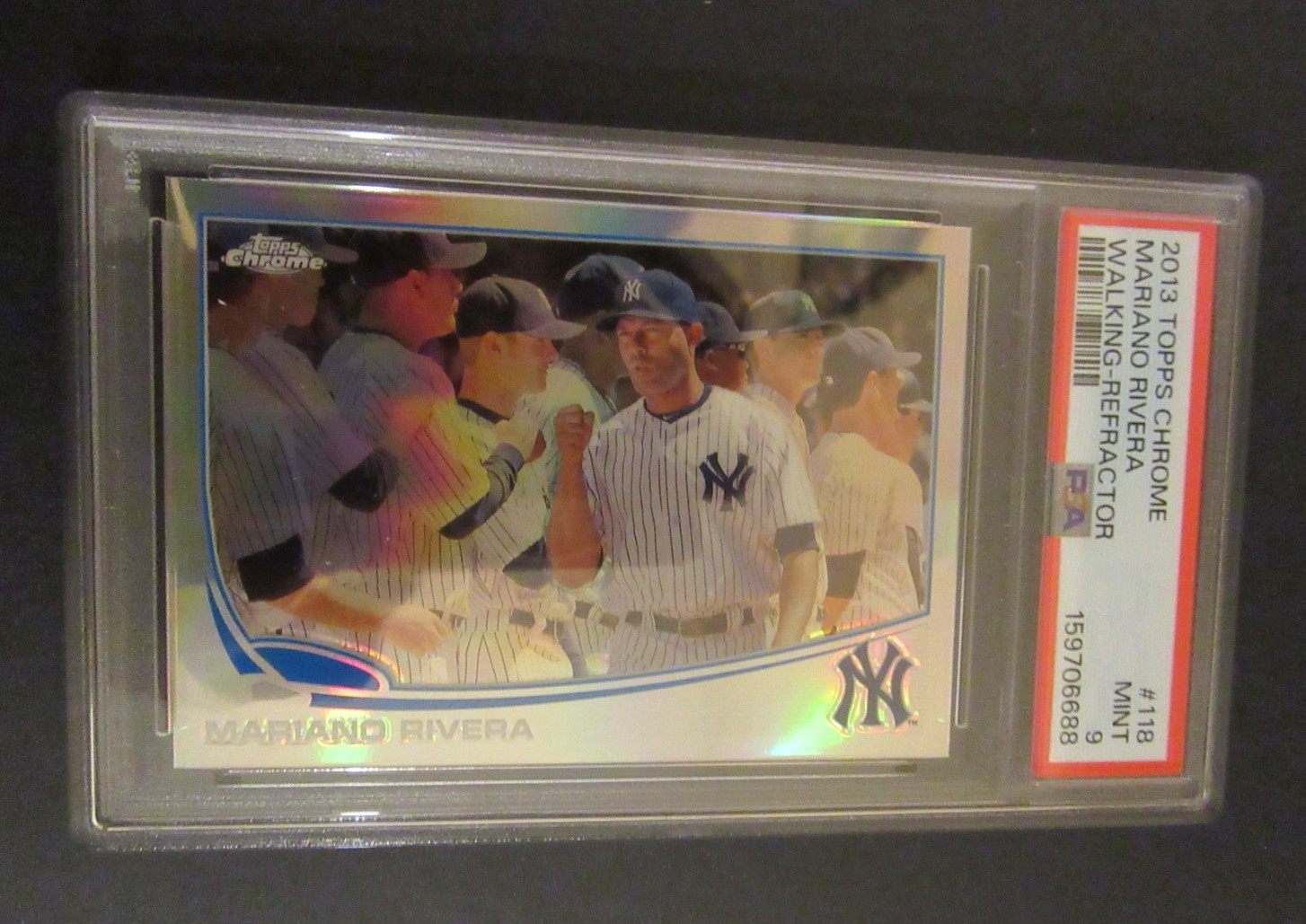 2013 Topps Chrome #118 Mariano Rivera Walking Refractor PSA 9 Mint NY Yankees view 7