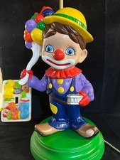 Vintage Clown Table Lamp w/ Balloon Shade  Clown Light Switch Cover Working