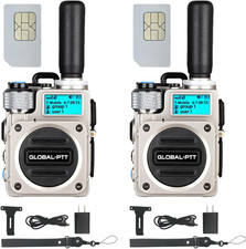 Global-Ptt PoC Radios Pack of 2 Unlimited Range Walkie Talkies Nationwide SIM