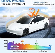 2026 Upgrade Sunshade Roof for Tesla Model 3 Highland 2022-2026 No-Gap/Sag-Free