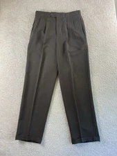 Slates Dress Pants Men 32 X 31 Dark Khaki Pleated Cuffed Classic Fit Career Work