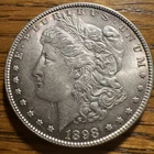 1898 Morgan Silver Dollar, U.S. $1 Coin Mint State.  Very Nice Looking Morgan.