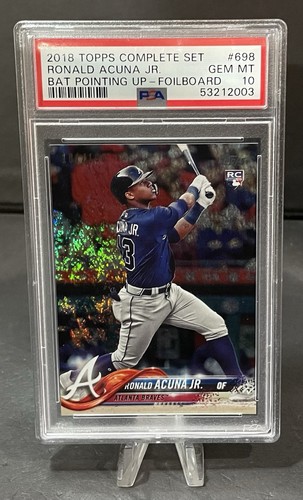 2018 Topps Complete Set Ronald Acuna Jr. Bat Pointing Up - Foilboard ...