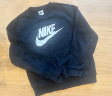Nike Sweatshirt Boys Large Jet Black Crewneck Pullover Holiday Gift - YL