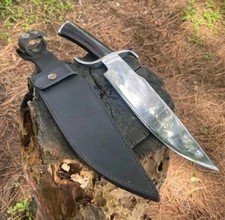 Custom Handmade 17" Bowie Knife 5160 Carbon Steel Hand Forged w/ Leather Sheath
