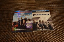 Lot of 2 Fast and the Furious Blu-Rays : Fast  Furious 6  Furious 7 With Slips