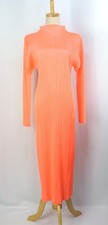 Authentic PLEATS PLEASE Pink High Neck Long Sleeve Dress ISSEY MIYAKE 208 8818a