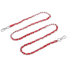 55" Purse Strap with Buckle for Shoulder and Cross Body Red Silver 