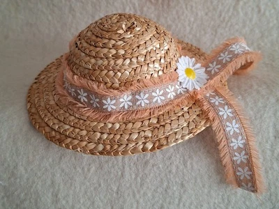 Chapeau En Paille Pour Ours, Chapeau De Jardin 30 Cm, Fait Main Unikat - Photo 1/3