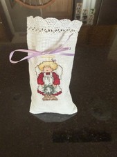 Bolsa de regalo o bolsa de golosinas punto de cruz "Ángel de Navidad"