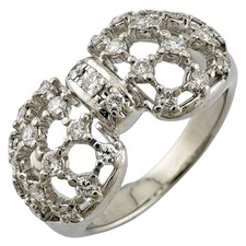 TASAKI Ring US 6 1/8 EU52 Pt900Platinum diamond 0.37ct bow used