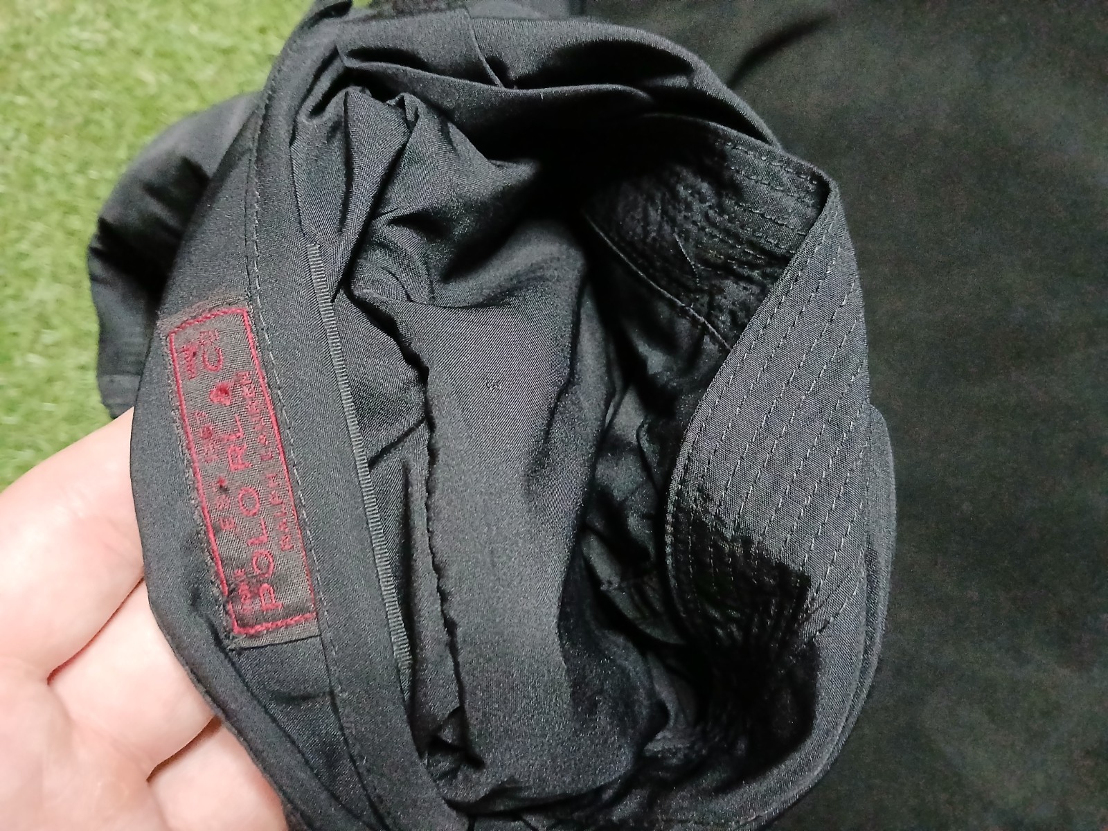 Vintage Polo Ralph Lauren Polartec Denali pile giacca cappuccio uomo L nero rosso pony