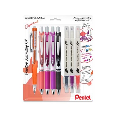 Pentel Expression Journaling Kit Gel Pens Mechanical Pencil Twin Brush Markers