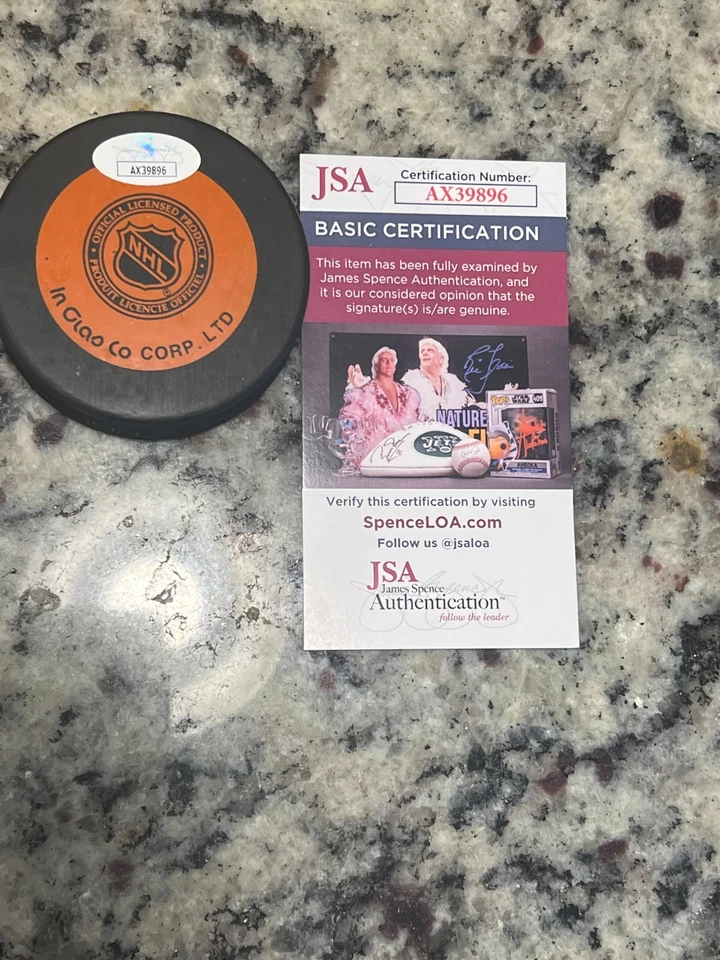 Mario Lemieux Jaromir Jagr Penguins Firmado Disco Exhibición con Certificado de Autenticidad JSA SIN RESERVA Foto 3 de 4