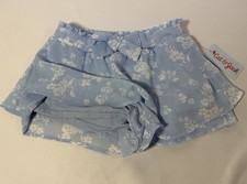 Cat  Jack Girls Skort XS 4/5 Blue Floral Elastic Waist Skirt Shorts NWT