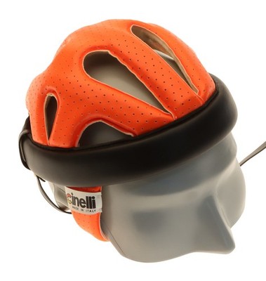 Vintage Cinelli Hairnet Helmet Orange Leather Alexi Grewal Size 6