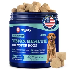 Eye Supplement for Dogs - 120 Soft Chews Dog Vision Supplement with Cod Liver...