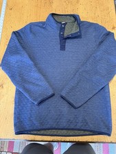 Marine Layer Corbett Quilted Pullover Sweatshirt Blue Mens Large 145 LG L