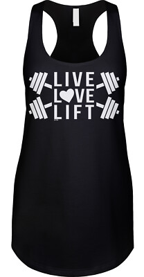 Live Love Lift Workout Saying Exercise Quote Healthy Gym Inspiration Ladies Tank