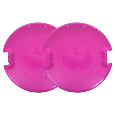 Superio Round Snow Saucer Sled, 2 Pack Fuchsia Pink 26'' Disc for Kids and Adults