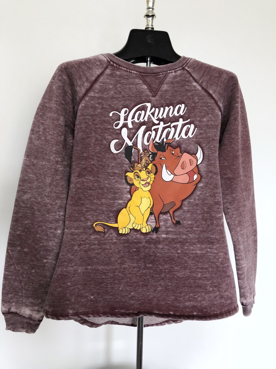 DISNEY HAKUNA MATATA Sweatshirt Purple Timon Pumbaa Simba small Lion King
