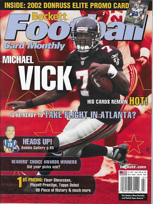 Beckett Football Card Monthly Jul 2002 #148 Michael Vick Atlanta Falcons w/Card