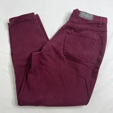 VTG Gitano Burgundy Mom Jeans Size 14P Petite Tapered 90s Women's 27x26 Grunge