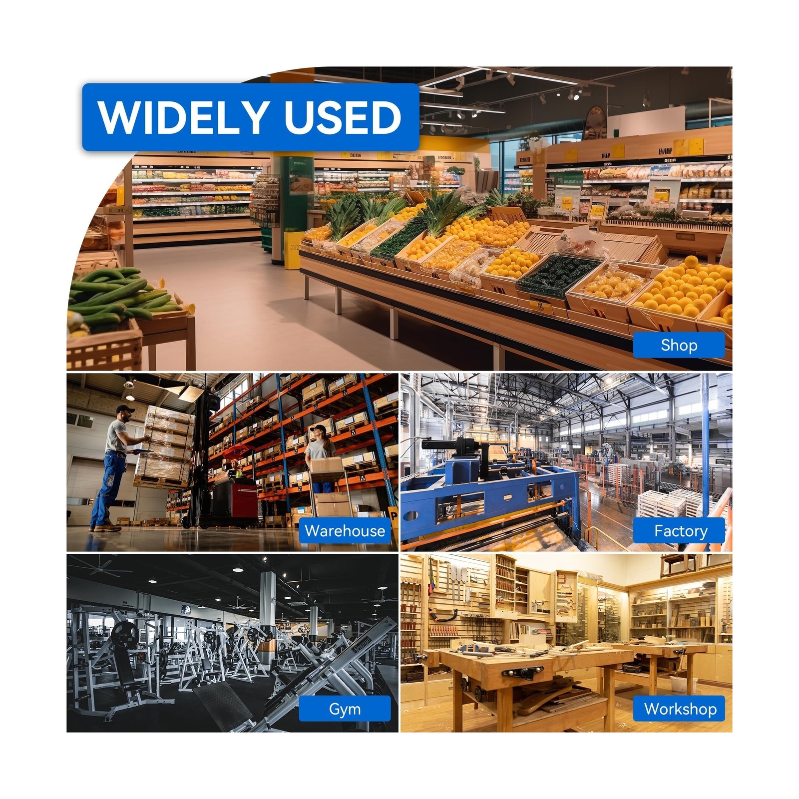 4 Pack LED High Bay Light 200W, 30000lm, 5000K Daylight UFO High Bay LED Shop...