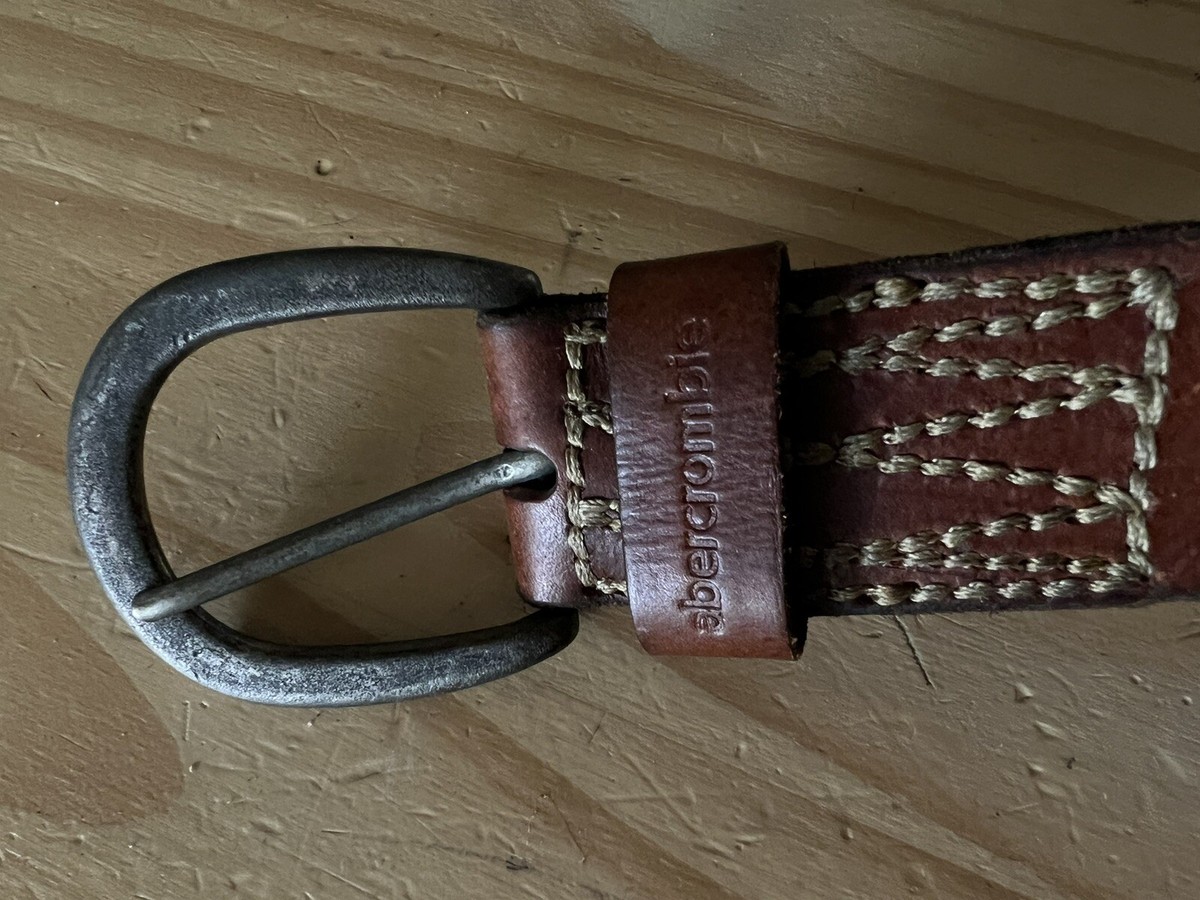 Abercrombie & Fitch Genuine Brown English Leather Belt Size M Abercrombie & Fitch Leather Brown Belts for Men for sale | eBay main image 2