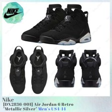 Nike Air Jordan 6 Retro Metallic Silver DX2836-001 Black Men's US4-14 NEW