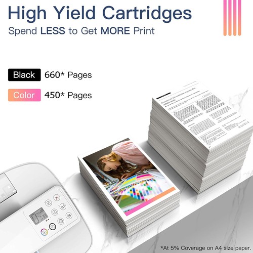 #62XL (C2P05AN) Black + #62XL (C2P07AN) Color Ink for HP ENVY 5660 7640 7645 Set - Picture 3 of 11