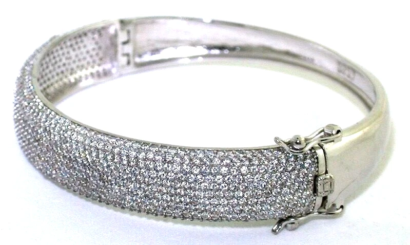 JUEGO PAVÉ CIRCONIO REDONDO 11 FILAS BISAGRAS PLATA DE LEY 925 BRAZALETE EBS9456/121424 Foto 3 de 4