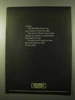 1972 Johnnie Walker Black Label Scotch Ad - To Dad