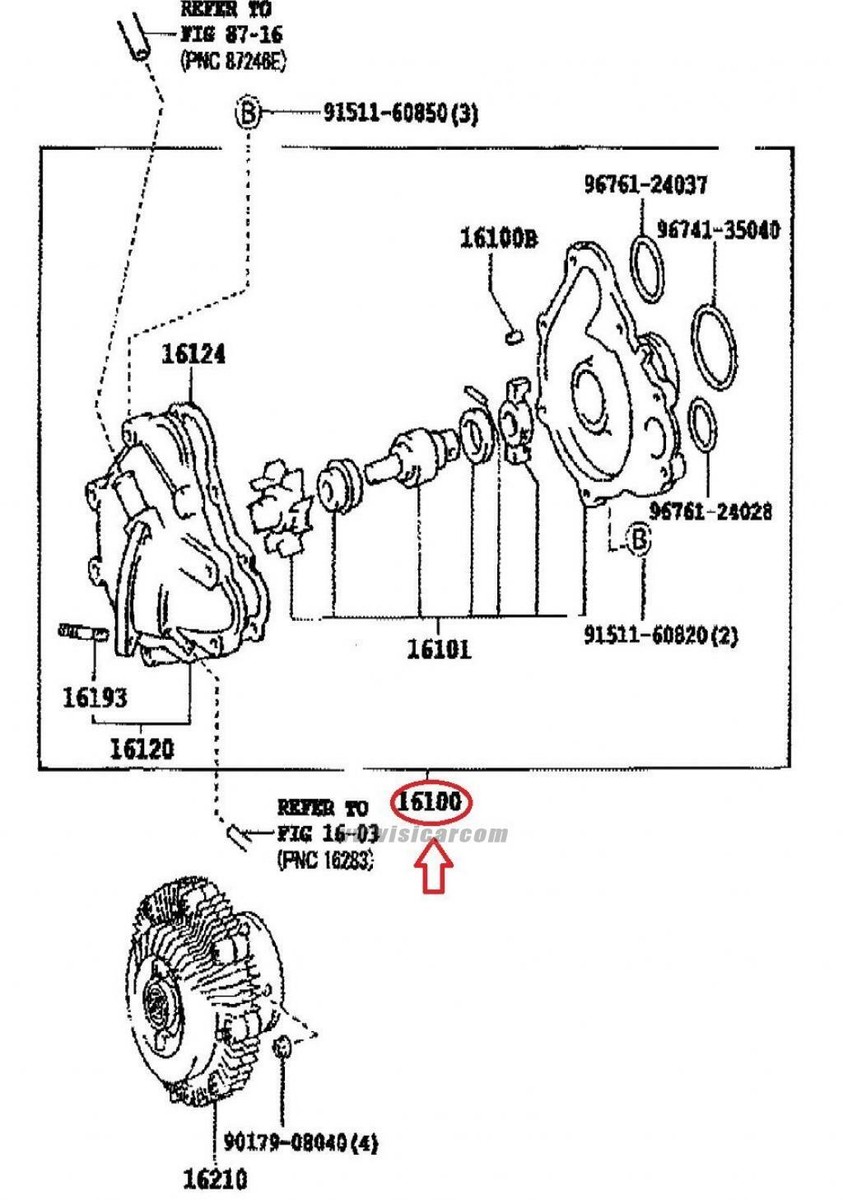 ‪s TOYOTA ESTIMA LUCIDA TCR10 GENUINE WATER PUMP 16100-79165 JDM