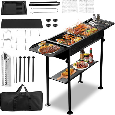Compact Portable Charcoal Grill with Carry Bag for Outdoor Cooking & Picnics