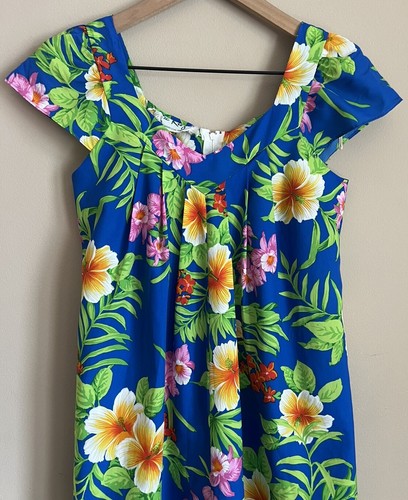 Hawaiian Dress Ritz Honolulu Vintage 1970s Maxi Mod Floral Muumuu Size XS Small - Picture 3 of 4