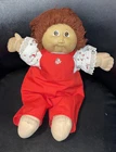 Vintage 1978-1982 Cabbage Patch Doll with Brown Hair & Brown Eyes, Jumper Outfit