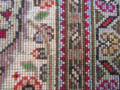 Fine Vintage Hand Made Traditional Oriental Wool Silk Wool Red Rug 203x123cm - Picture 11 of 12