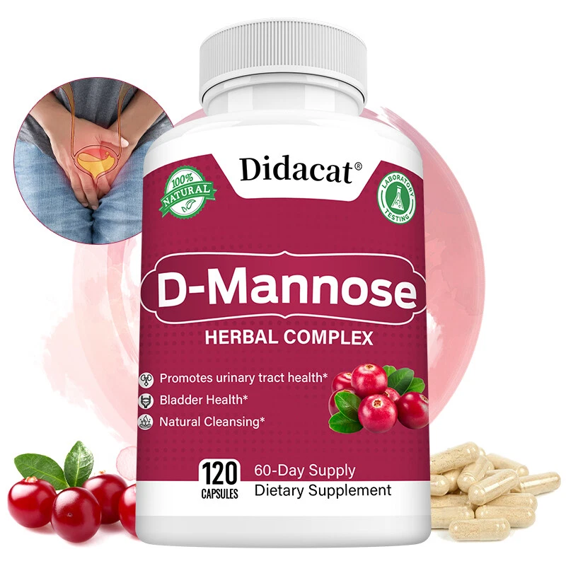 DIDACAT D-Mannose-Kapseln 1000 mg – Enthält Hibiskus und Cranberry – Harnwegsreiniger