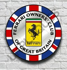 FERRARI OWNERS CLUB 2FT GARAGE SIGN WALL PLAQUE CLASSIC CAR WORKSHOP SUPERCAR