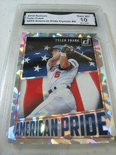 TYLER FRANK RAYS 2018 DONRUSS AMERICAN PRIDE CRYSTALS RC ROOKIE # AP9 GRADED 10